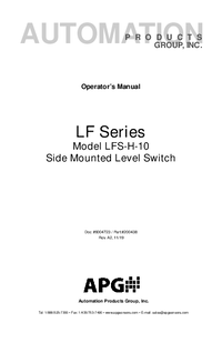 Thumbnail of document Manual - LF Miniature Float Switches